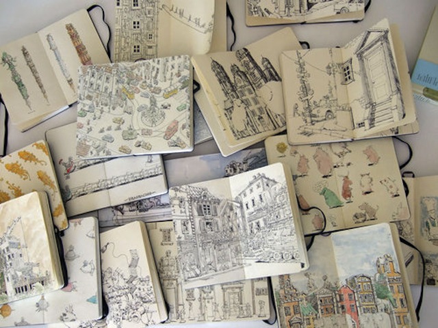 So many Moleskines, so little time. (Via Postcards From Far Away) 