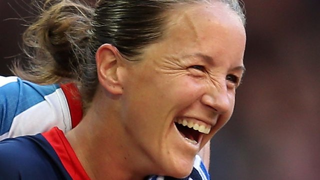 Stoney after scoring an Olympic goal via BBC Sport