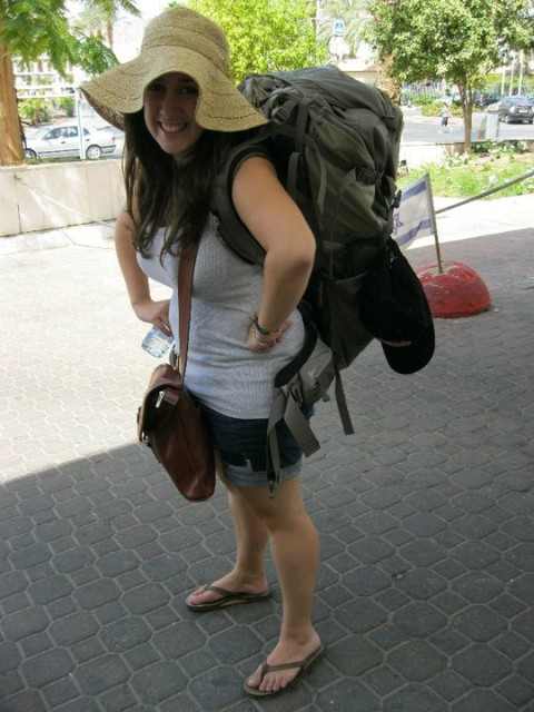 This was three years ago. This time around my bag is even bigger (and I lost that cute hat, unfortunately).