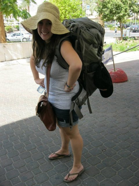 This was three years ago. This time around my bag is even bigger (and I lost that cute hat, unfortunately).