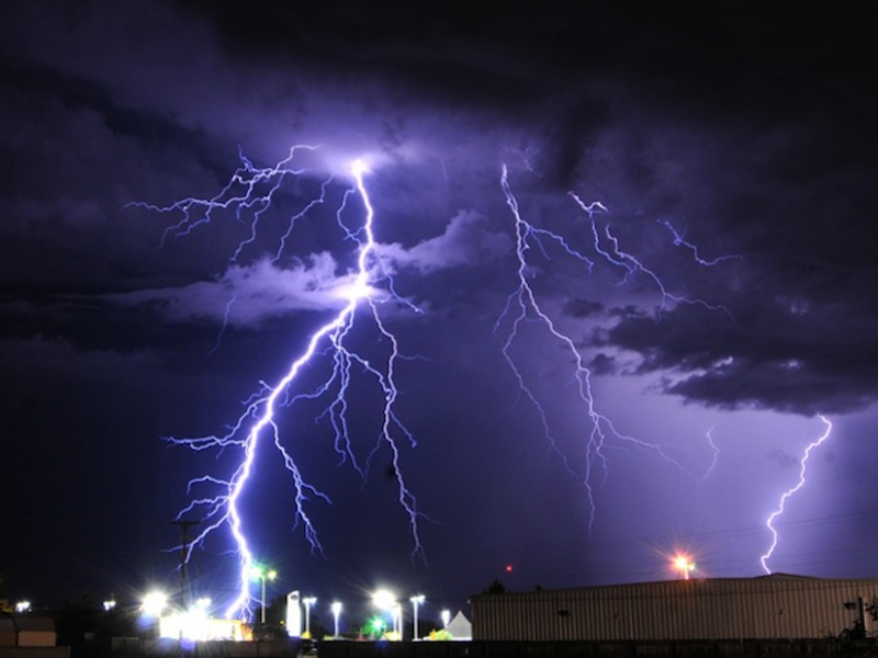 Lightning over Roswell, New Mexico Via AP Photo/Roswell Daily Record, Mark Wilson