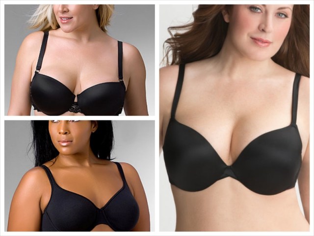 CACIQUE LANE BRYANT BLACK LIGHTLY LINED MULTI WAY STRAPLESS BRA PLUS SIZE  44B NW