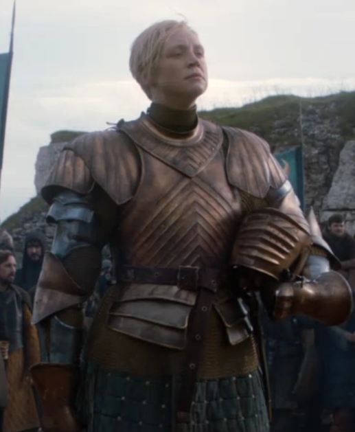 Brienne of Tarth modeling armor that is meant to KEEP YOU ALIVE. You can see more Reasonable Armor here.