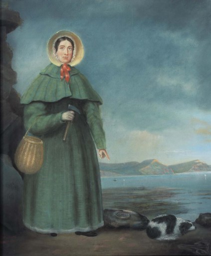 Mary Anning and her weird dog. via Wikipedia