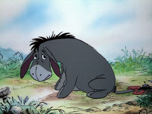 Only in animated donkey form can pessimism be so adorable. (Via Disney)
