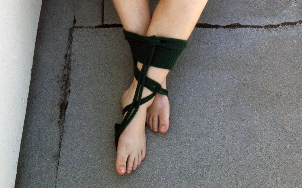 homemade leg rope bondage