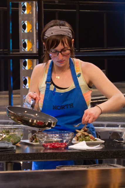 Stephanie prepares her dish during the final round of competition.