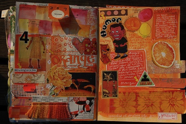 It's hard to believe this extremely orange art journal page didn't make the list! (Via iHanna)