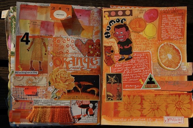 It's hard to believe this extremely orange art journal page didn't make the list! (Via iHanna) 