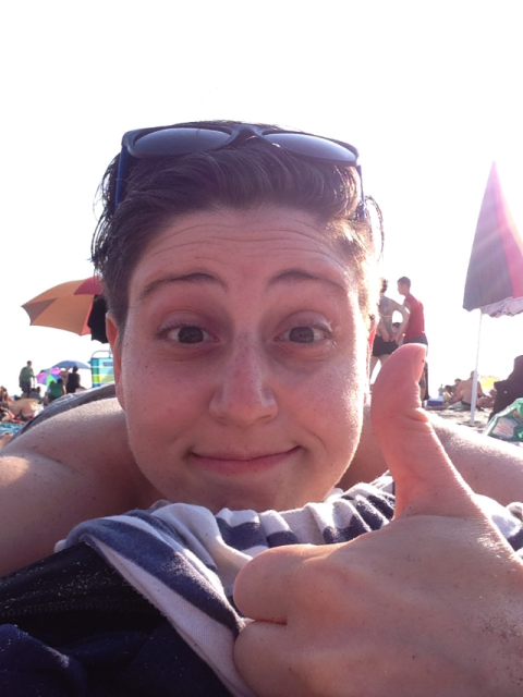 Look, here I am on the beach having a great time.