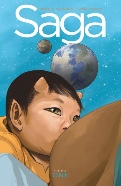 Saga Book One cover art by Fiona Staples