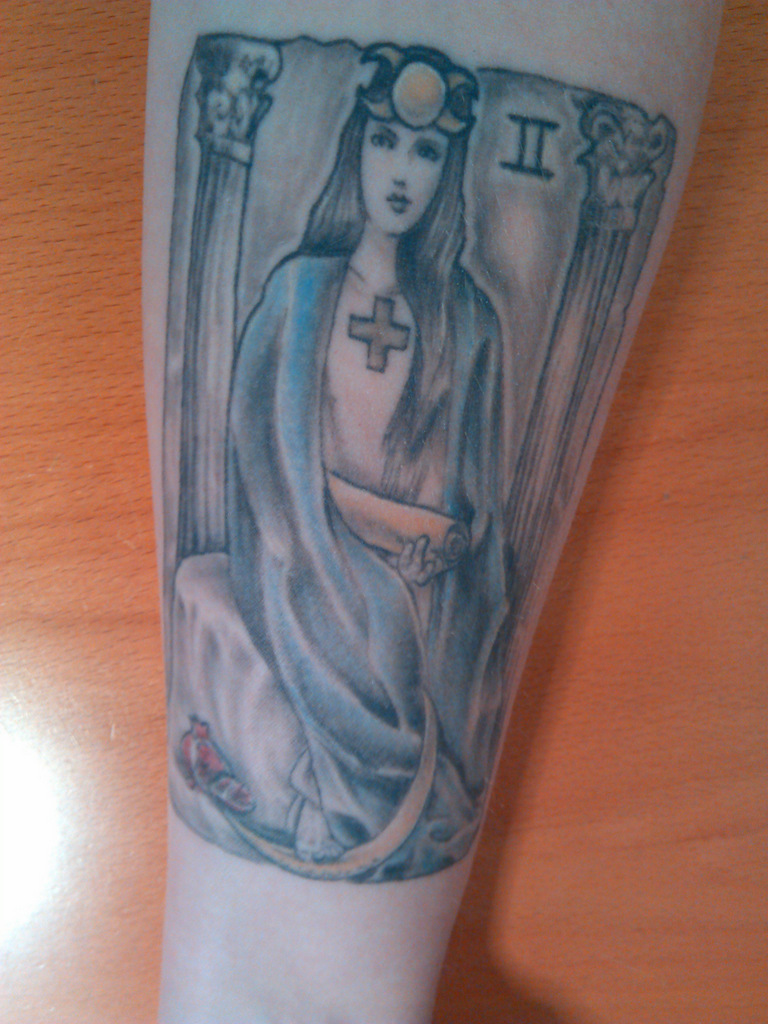 Tarot Card High Priestess Tattoo  Tattoos Orlando tattoo Geometric tattoo