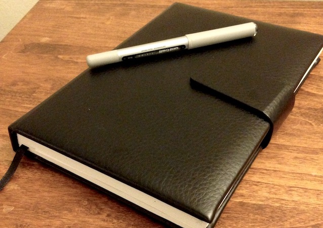 Abbie’s current journal and preferred journaling pen.