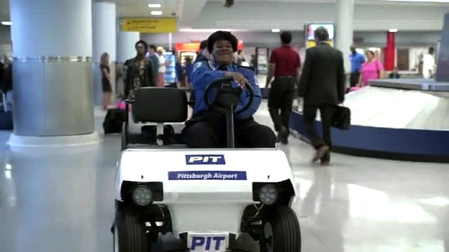 Happiness is a Pittsburgh Airport go-cart