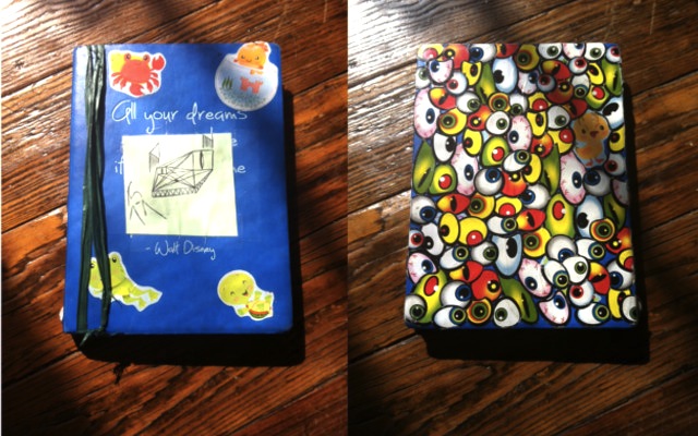 Tango's journal, before and after.