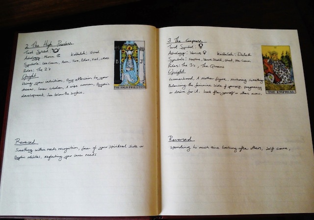 This paper tarot journal doesn’t belong to Frances, but it does look pretty. (Via Seventh Element)
