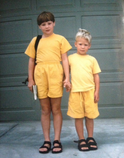 The first day of 4th grade, ft. l’il bro, bangin’ haircut, and yellow for days. 