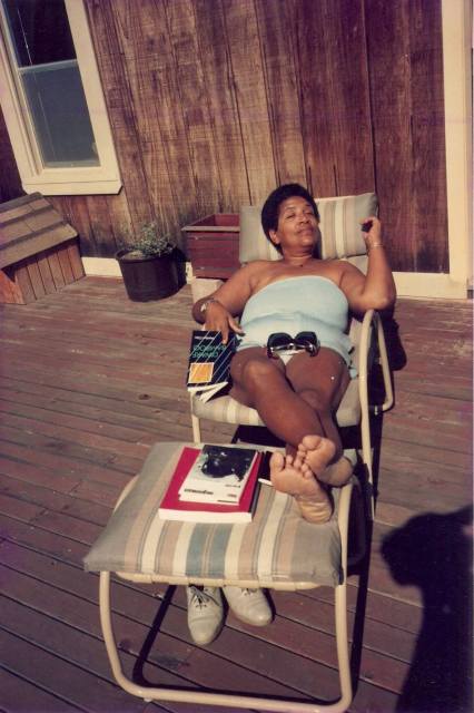 Audre Lorde kicking back. Via Audre Lorde The Wind is Spirit.