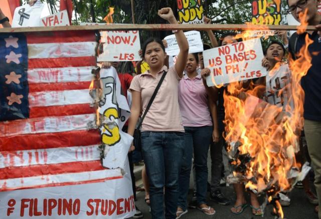 Protesters in Manila via NY Daily News