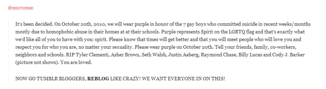A Tumblr Queer Remembers Spirit Day