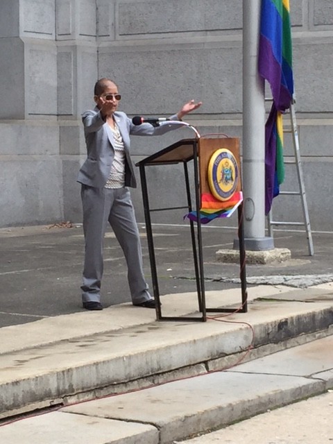 Casarez speaks at the 5th Annual City LGBT History Month Celebration via 