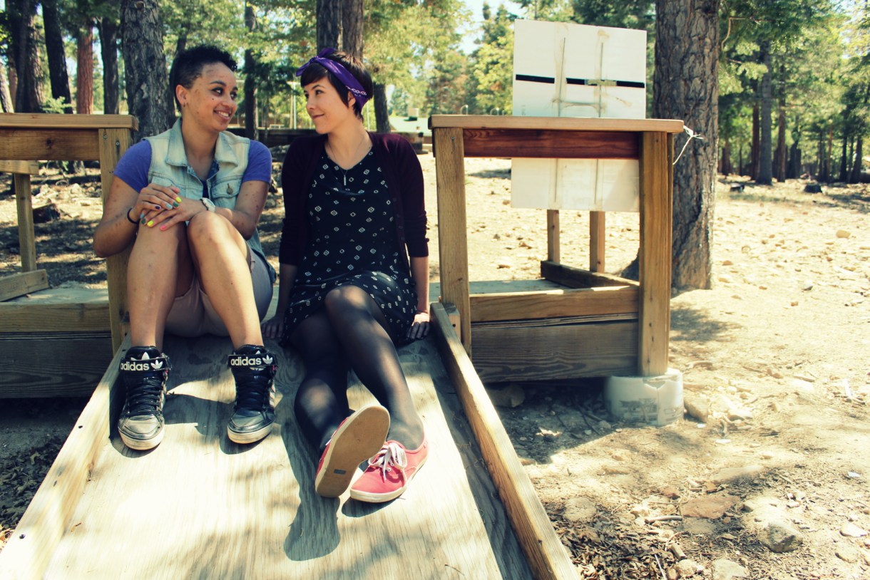 Emily and Monique pose for Autostraddle Stock Photography, A-Camp 3.0