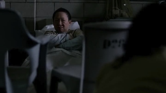 Yeah so she's always a grumpy Asian stereotype but I'm be grumpy about pissing in a bucket too. And if you can name her I'll give you $10.
