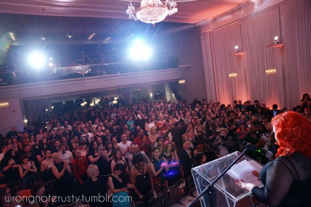 April Flores addressing the masses in April 2014