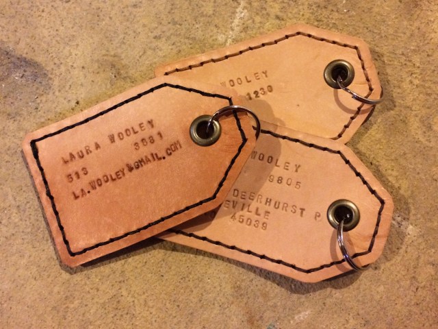 Personalized Leather Luggage Tags for Your Next Trip - Saddle / Machine Sewn