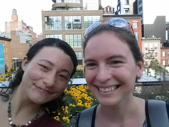 Laura and Kate on the way to Trivia Night. New York City, 2013.