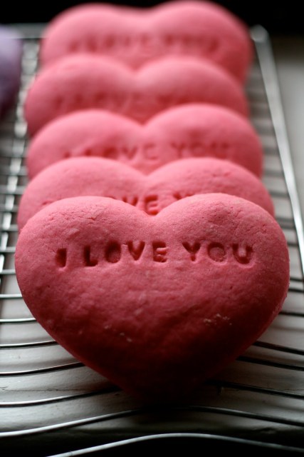 conversation heart sugar cookies