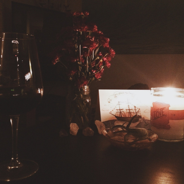 couldn't power through, so megan set up a table of good stuff for me