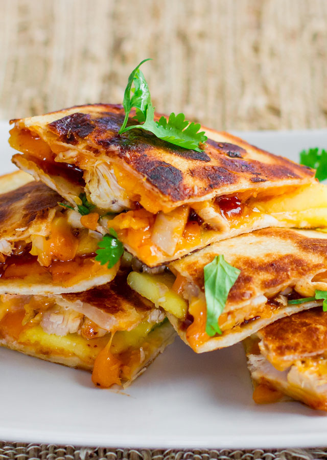 BBQ Mango and Chicken Quesadilla