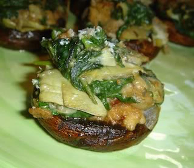 SpinachArtichokeStuffedMushrooms