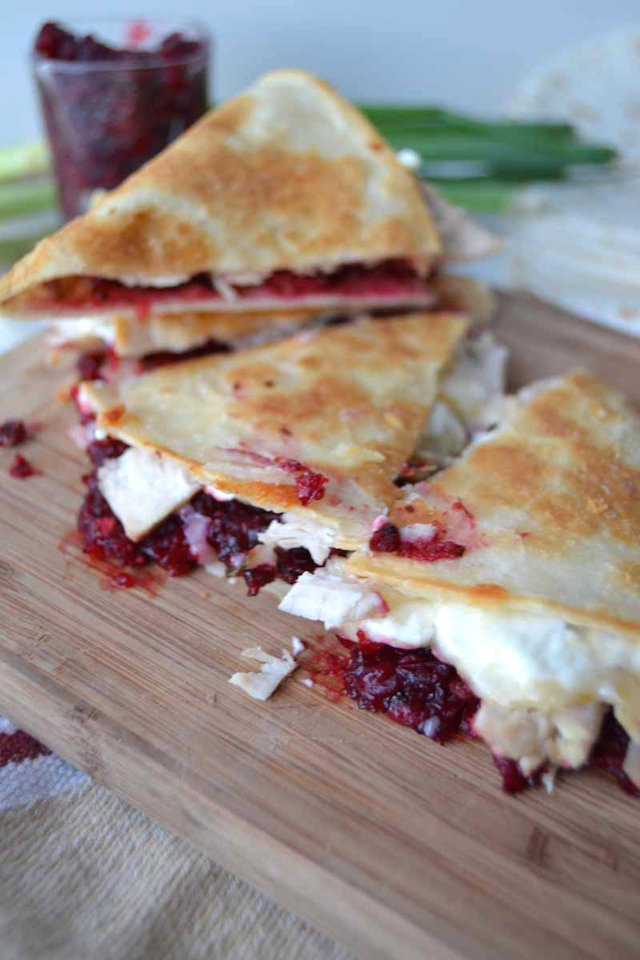 Turkey Quesadilla with Cranberry Salsa