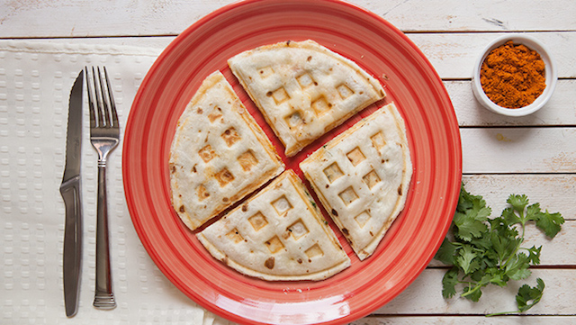 Waffle Iron Quesadilla