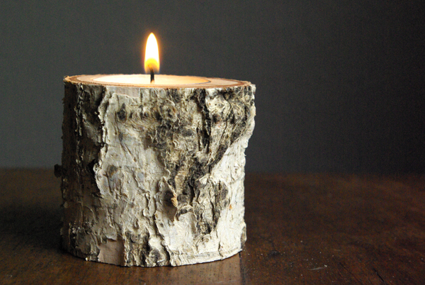 birch wood candle