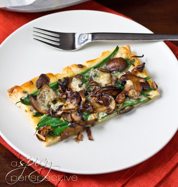 green bean mushroom tart