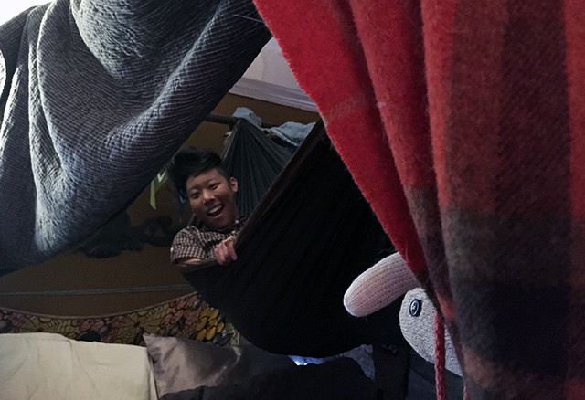 it's a hammock! a fort! and a bed!
