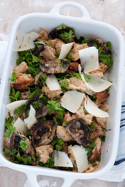 mushroom bread salad