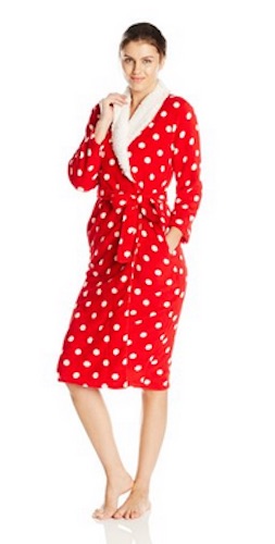 red dearfoam polka dot robe