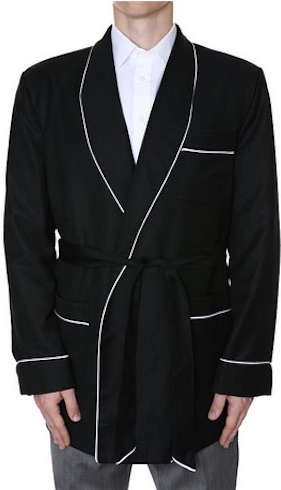 smoking jacket black piping