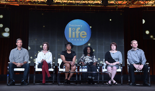 Some of the cast and producers of New Girls on the Block via Variety