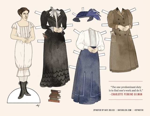Charlotte Perkins Gilman paper doll via lithub