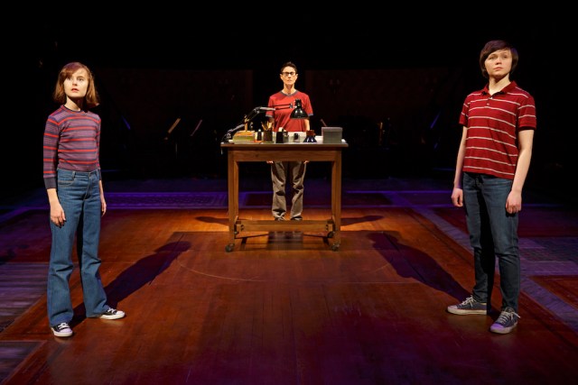 Sydney Lucas, Beth Malone and Emily Skeggs as the three versions of Alison Photo by Joan Marcus