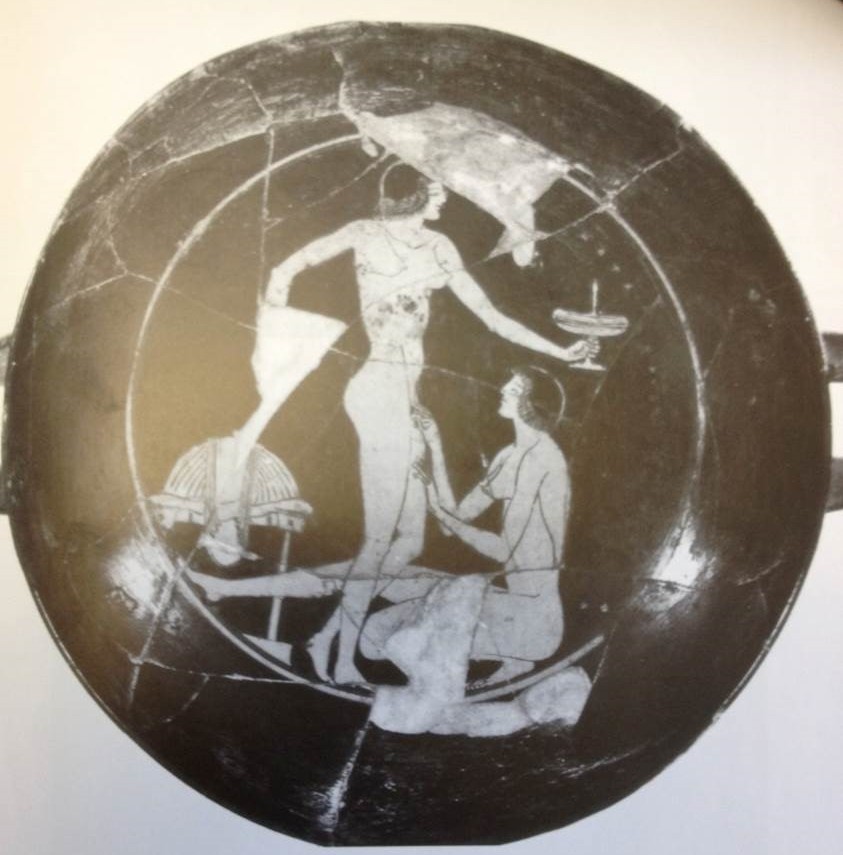 women on Athenian drinking-cup, c. 510 BCE