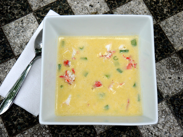 Chilled Fresh Corn Soup with King Crab