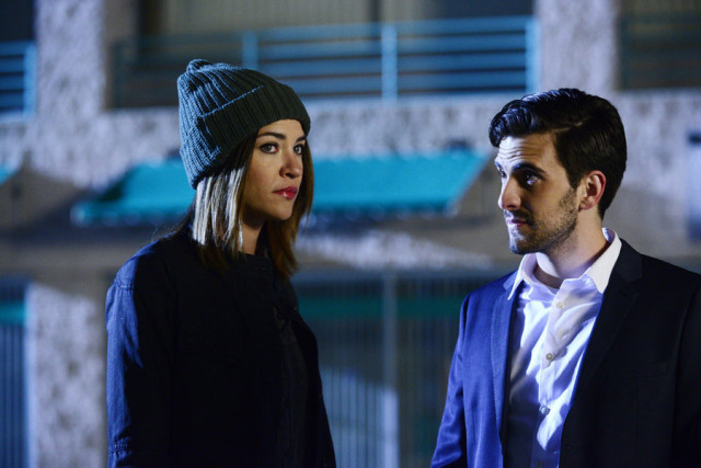 COMPLICATIONS -- "Fever" Episode 106 -- Pictured: (l-r) Jessica Szohr as Gretchen Polk, Matt Angel as Wes -- (Photo by: Guy D'Alema/USA Network)