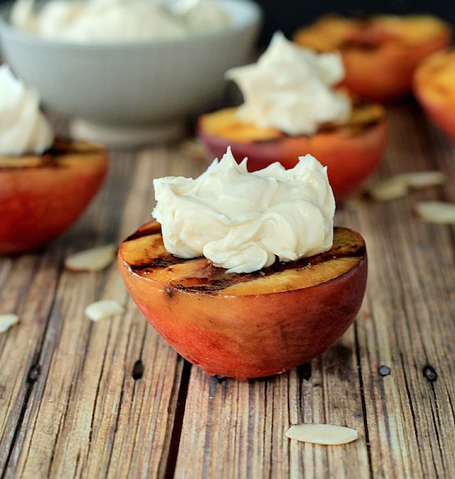 Grilled Peaches with Maple Honey Mascarpone Cheese