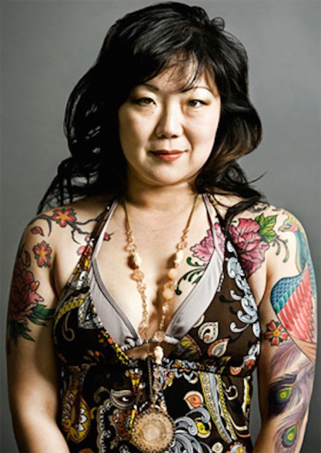 46-year-old comedian and general babe, Margaret Cho, is happy to see you in her floral print strappy halter top.